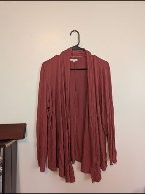 Maurices Rust-Colored Drapey Open Front Cardigan